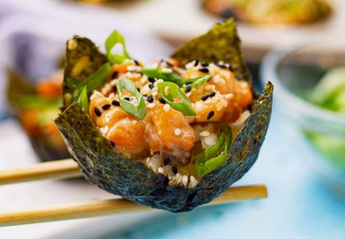 Baked Salmon Sushi