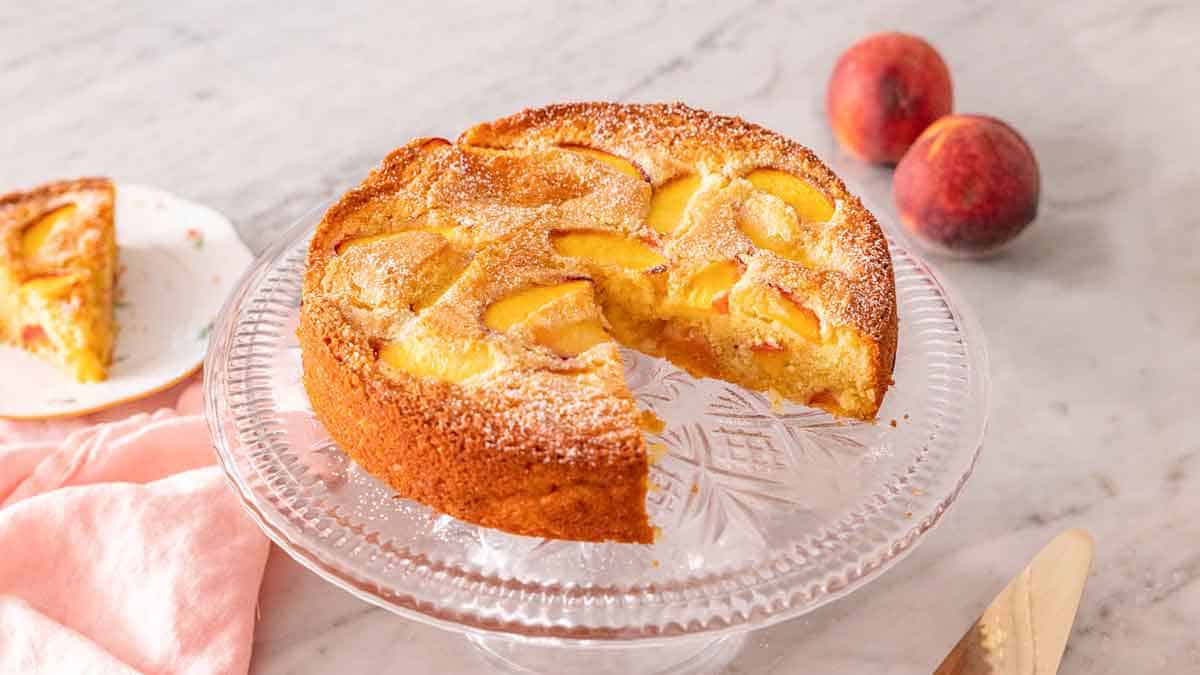 Lemon Cake with Peach